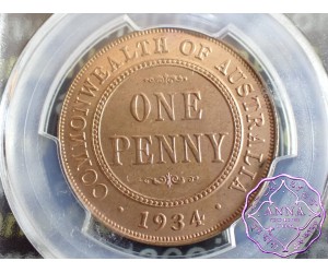 Australia 1934 Penny PCGS MS64RB