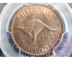 Australia 1948 M Penny PCGS MS63RB