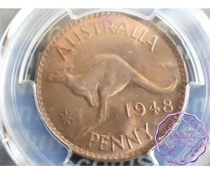 Australia 1948 M Penny PCGS MS64RB