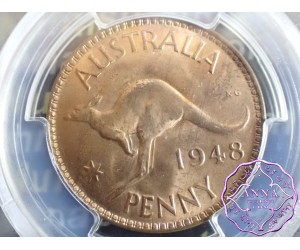 Australia 1948 M Penny PCGS MS64RB