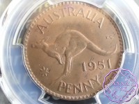 Australia 1951 M Penny PCGS MS64RB