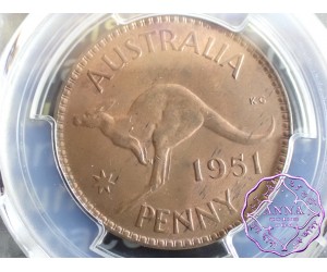 Australia 1951 M Penny PCGS MS64RB