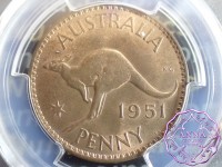 Australia 1951 PL Penny PCGS MS64RB