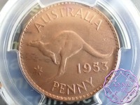 Australia 1953 M Penny PCGS MS64RB