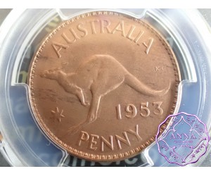 Australia 1953 M Penny PCGS MS64RB