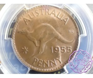 Australia 1955 M Penny PCGS MS64RN