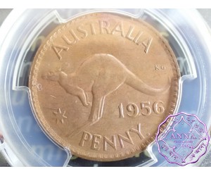 Australia 1956 Y Penny PCGS MS64RN