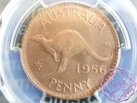 Australia 1956 Y Penny PCGS MS63RB