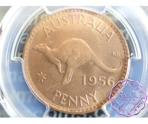 Australia 1956 Y Penny PCGS MS63RB