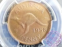 Australia 1958 Y Penny PCGS MS64BN