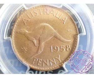 Australia 1958 Y Penny PCGS MS64BN