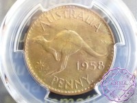 Australia 1958 Y Penny PCGS MS63RB