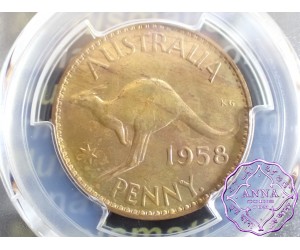 Australia 1958 Y Penny PCGS MS63RB