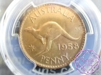 Australia 1958 Y Penny PCGS MS64RB