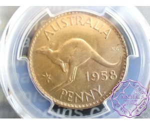 Australia 1958 Y Penny PCGS MS64RB