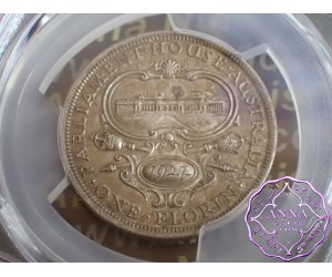 Australia 1927 Parliament House Florin PCGS AU58