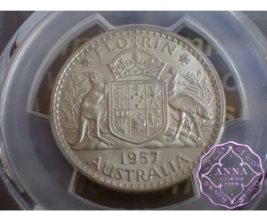 Australia 1957 Florin PCGS MS61