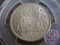 Australia 1957 Florin PCGS MS62