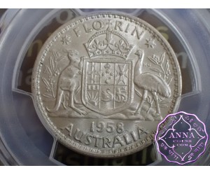 Australia 1958 Florin PCGS MS62