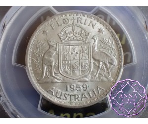 Australia 1959 Florin PCGS MS62