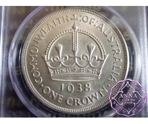 Australia 1938 Crown PCGS AU58