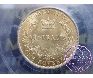 Australia 1870 Sydney Mint Gold Sovereign PCGS AU58