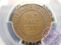 Australia 1914 Halfpenny PCGS AU55