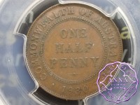 Australia 1930 Halfpenny PCGS AU53