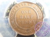 Australia 1933 Halfpenny PCGS AU58