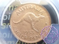 Australia 1953 Halfpenny PCGS MS64RB