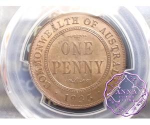 Australia 1935 Penny PCGS MS63RB