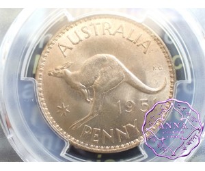 Australia 1951 PL Penny PCGS MS65RB