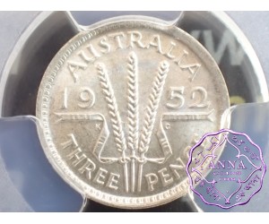 Australia 1952 Threepence PCGS MS63