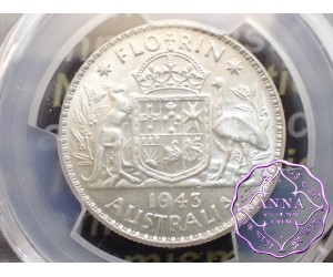 Australia 1943 Florin PCGS MS63