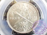 Australia 1951 Golden Jubilee Florin PCGS MS64