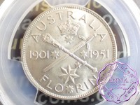 Australia 1951 Golden Jubilee Florin PCGS MS64