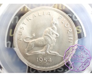 Australia 1954 Royal Visit Florin PCGS MS64