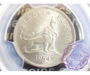 Australia 1954 Royal Visit Florin PCGS MS64