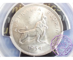 Australia 1954 Royal Visit Florin PCGS MS64