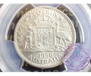 Australia 1956 Florin PCGS MS62