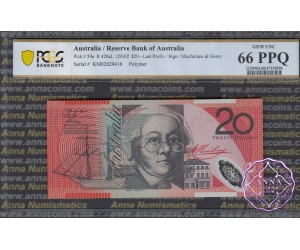 2002 $20 R420aL KM02 Macfarlane/Henry PCGS 66 PPQ