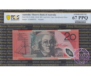 2006 $20 R420dL JC06 Macfarlane/Henry PCGS 67 PPQ